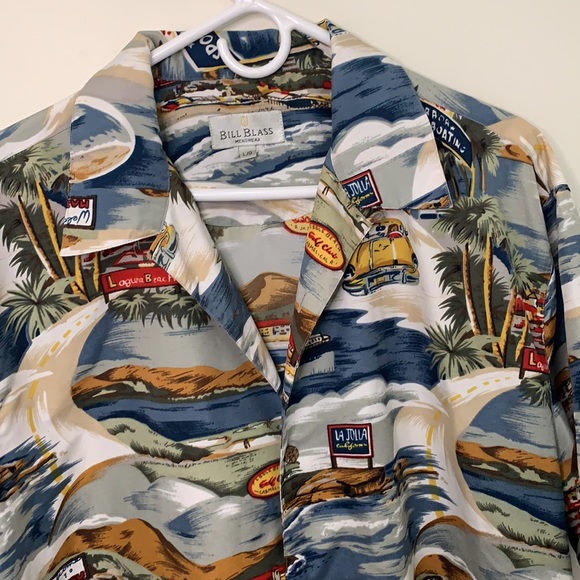 Bill Blass Men’s Unique Summer Beach Outdoor Shirt - Picture 4 of 6